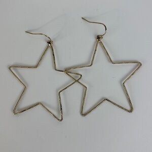 Gold Star Hoop Earrings